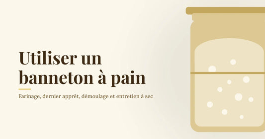 Bocal de levain en verre avec bulles et élastique repère sur fond crème