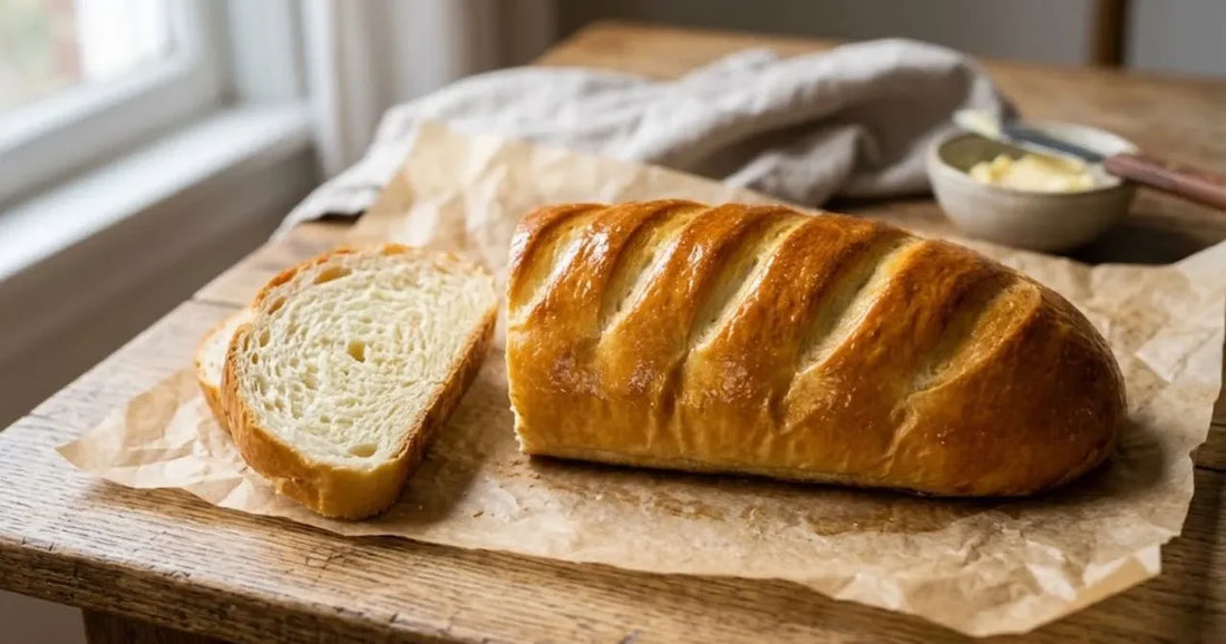 Pain viennois doré et brillant avec ses entailles régulières sur le dessus