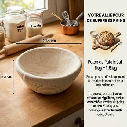 Banneton à pain en rotin naturel