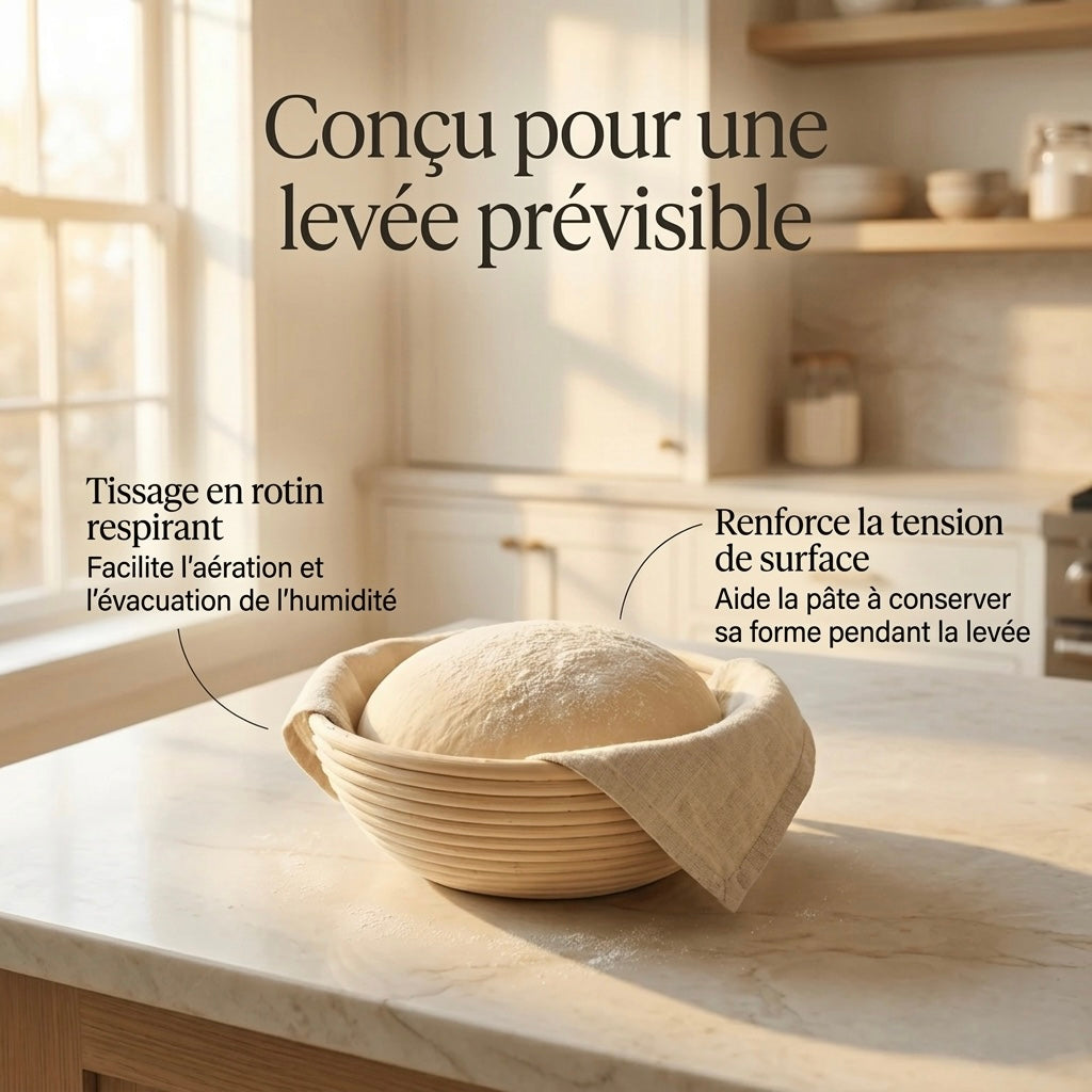 Banneton à pain en rotin naturel