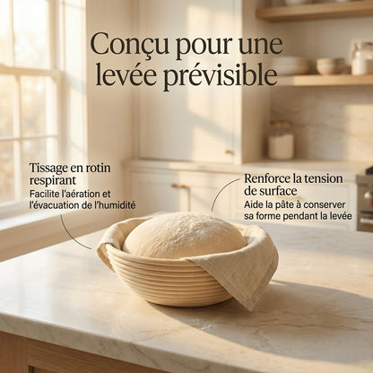 Banneton à pain en rotin naturel