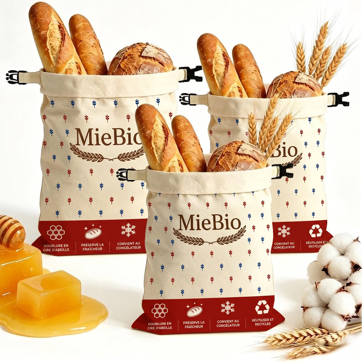 x3 Sac à pain MieBio