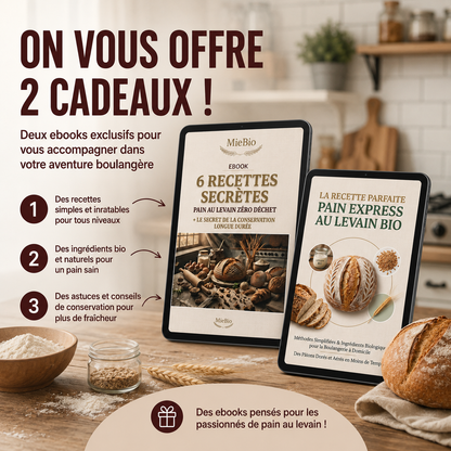 Coffret du kit pain au levain bio MieBio prêt à offrir