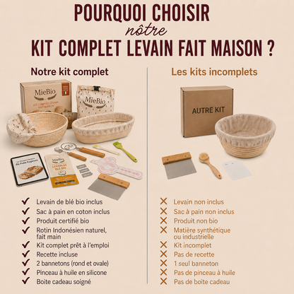 Kit pain au levain bio MieBio, idée cadeau pour réussir son pain maison en famille