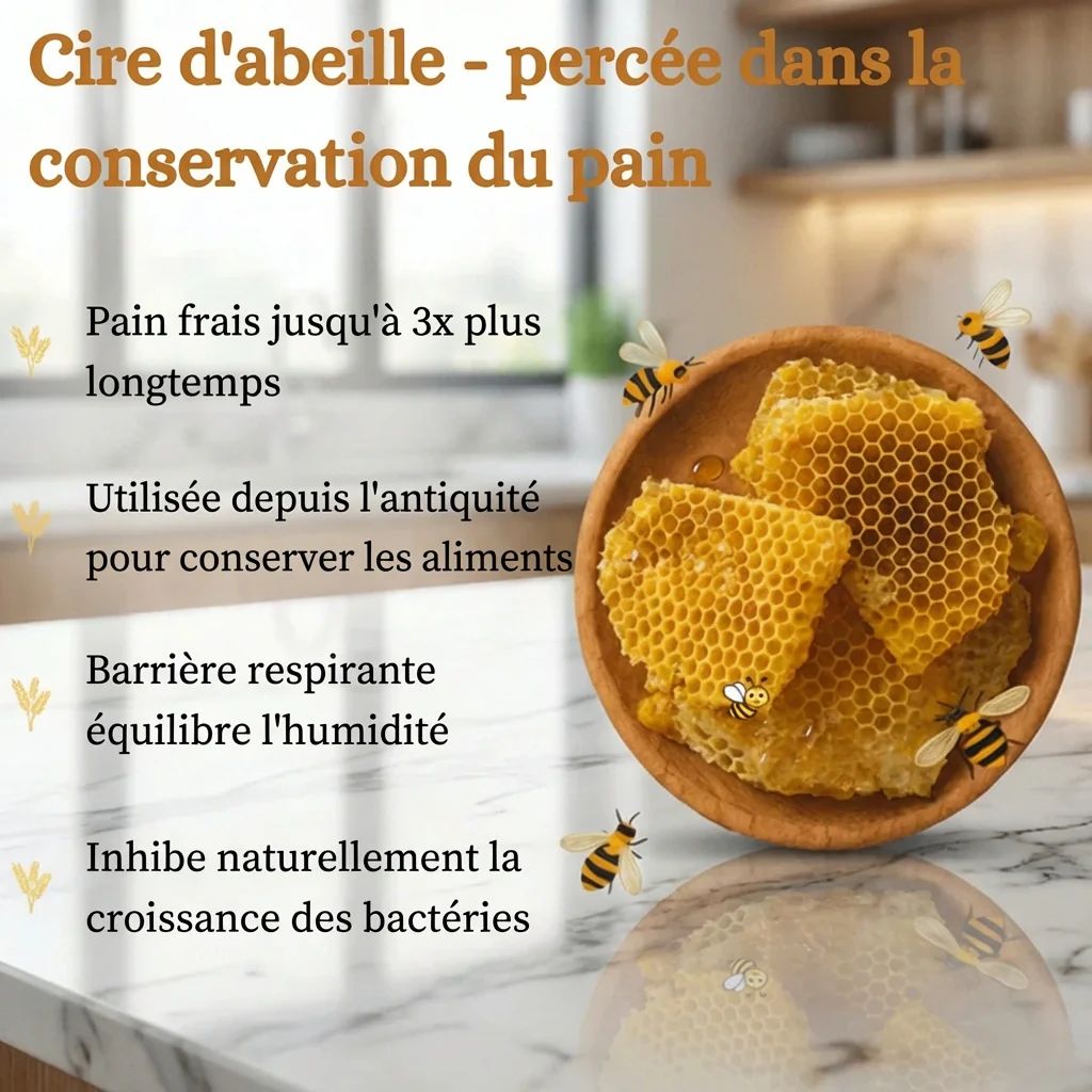 Sac à pain antibactérien et antifongique grâce à la cire d'abeille