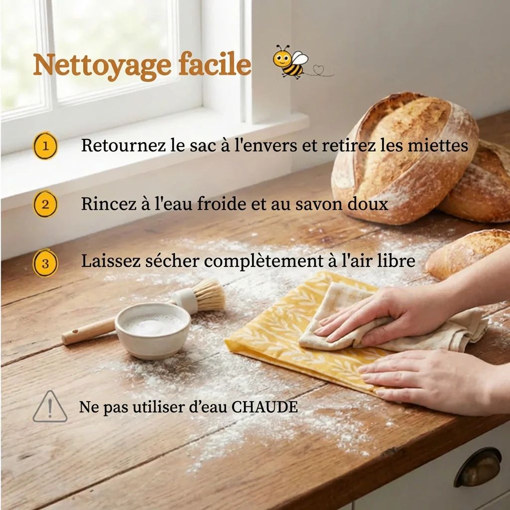Sac qui garde le pain frais plusieurs jours sans le dessécher
