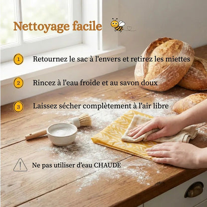 Sac qui garde le pain frais plusieurs jours sans le dessécher