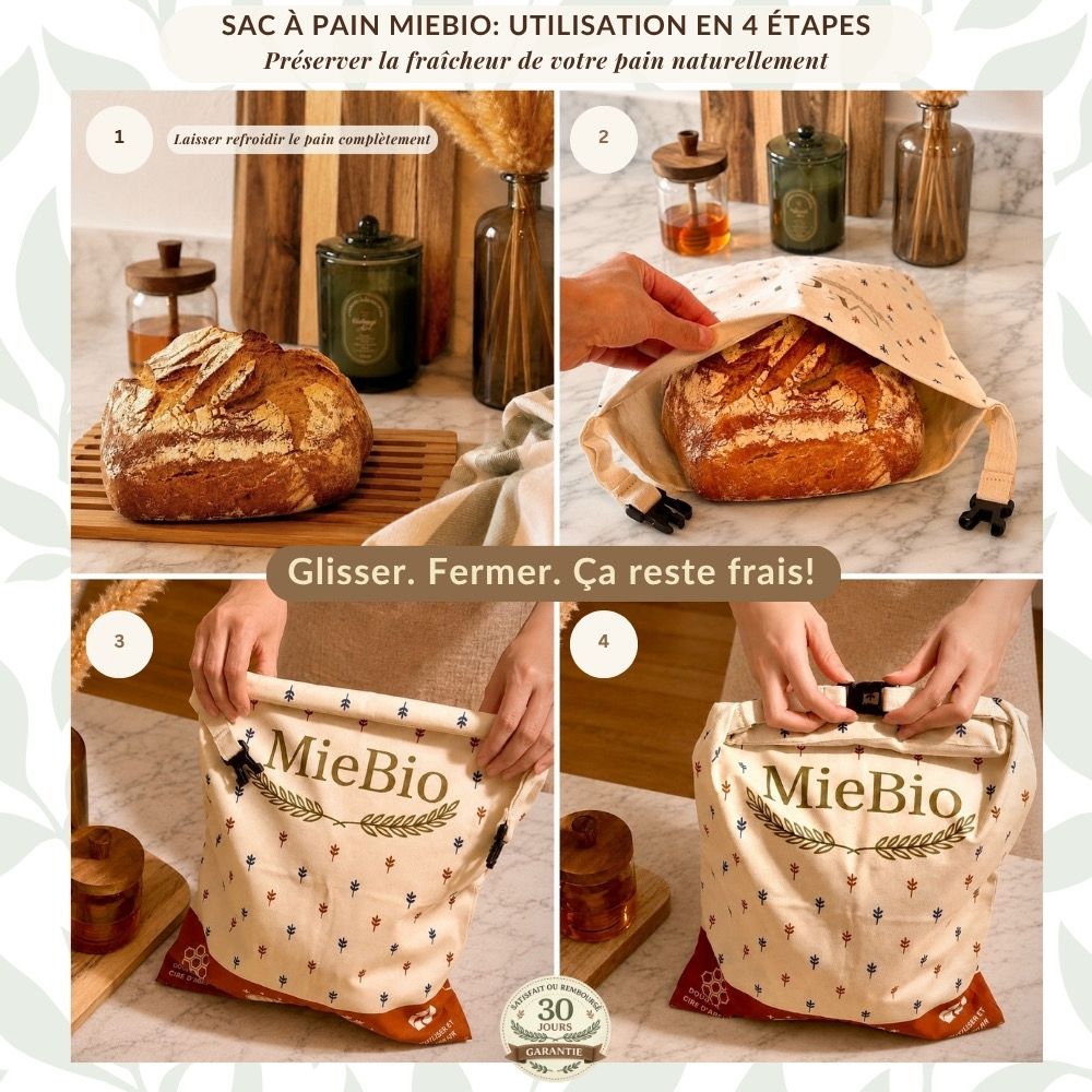Sac à pain extra large pour miche au levain et grosse boule artisanale