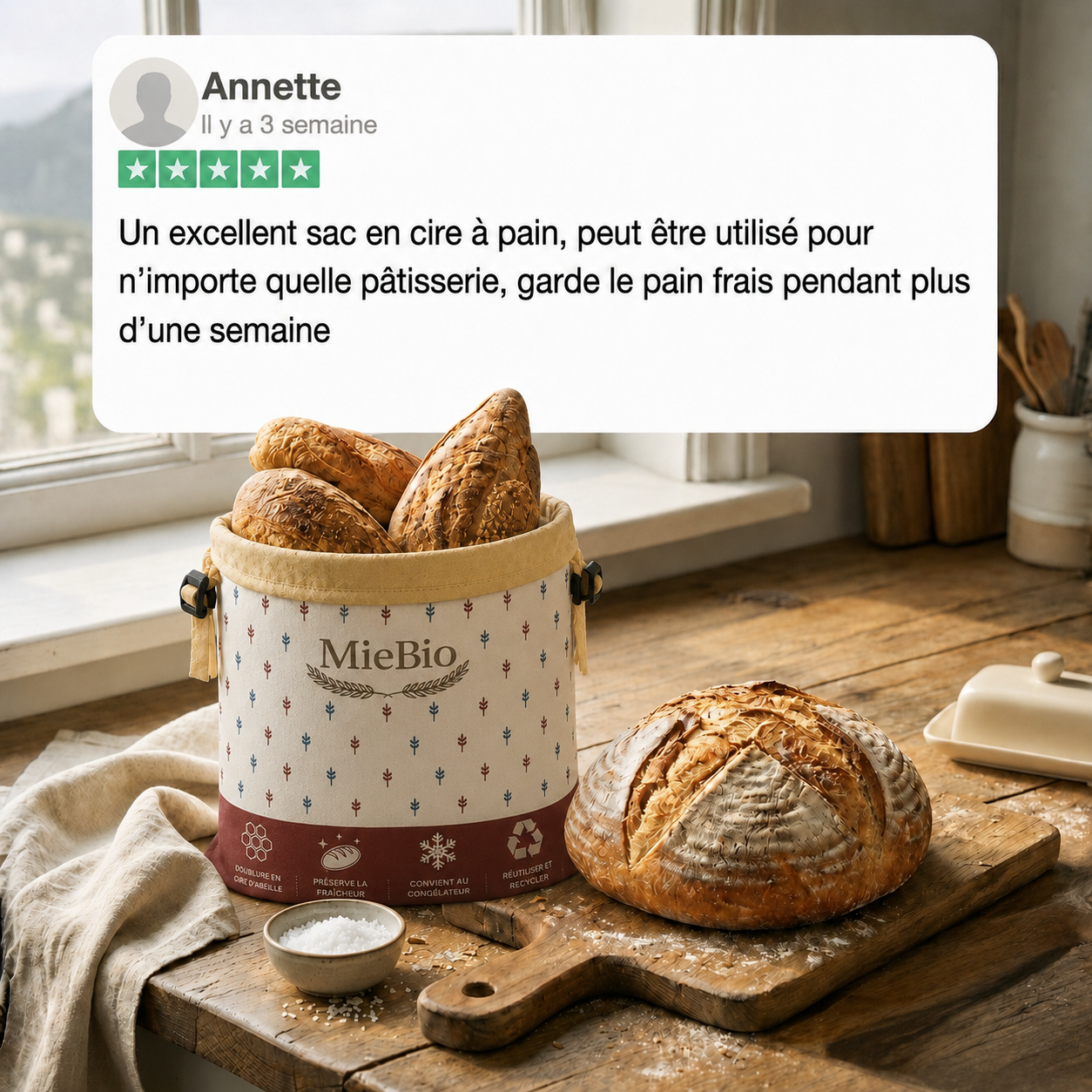 Sac à pain MieBio, marque française, livraison rapide depuis la France